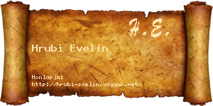 Hrubi Evelin névjegykártya